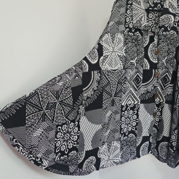 Womens Patchwork 100% Cotton One Size Swing Jacket Lagen Look Boho Artsy  READ - Picture 5 of 14